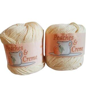 Vintage 100% Cotton Cream Yarn from Peaches and Creme 4ply Set Of 2!